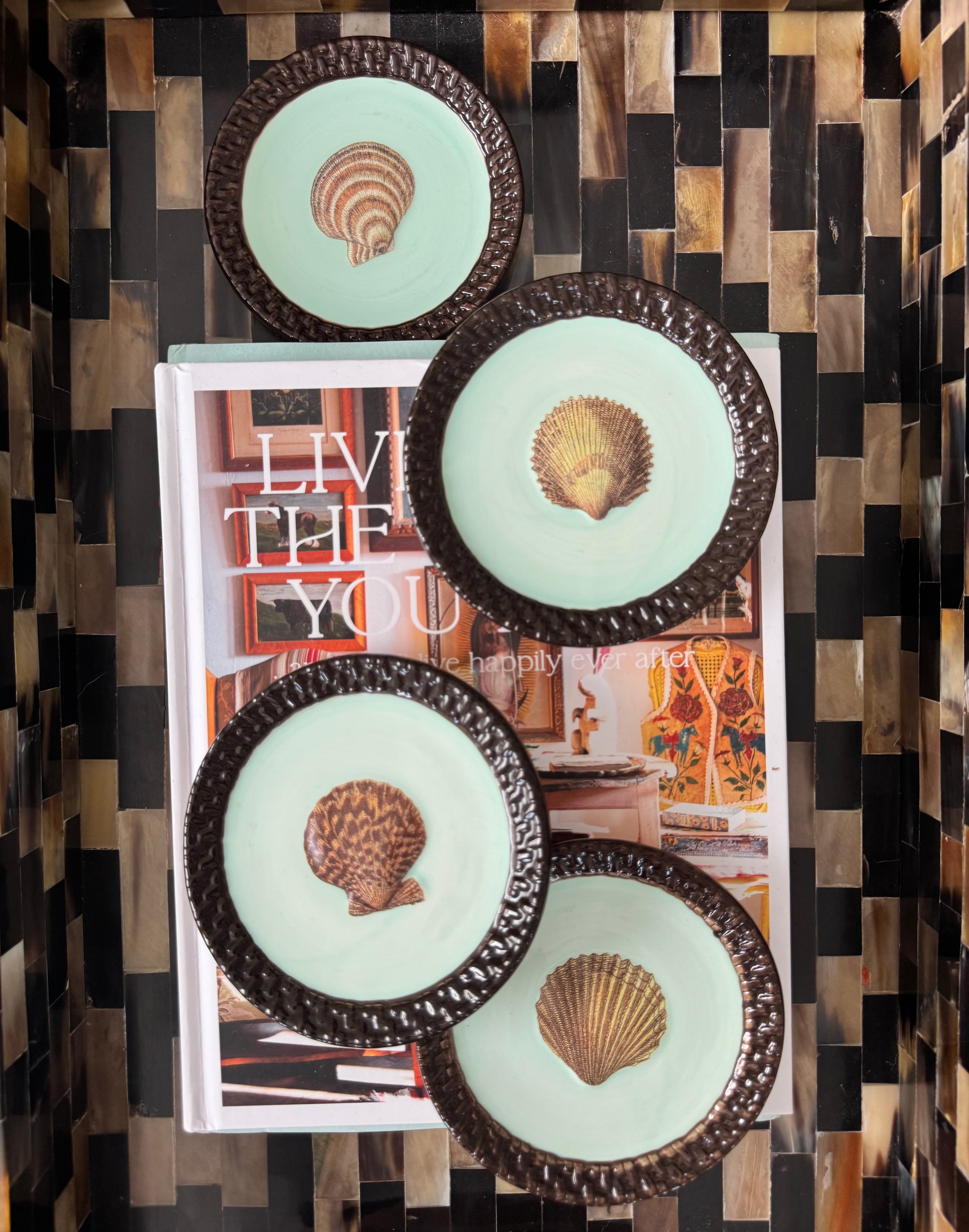 Set of 4 Seashell Plates