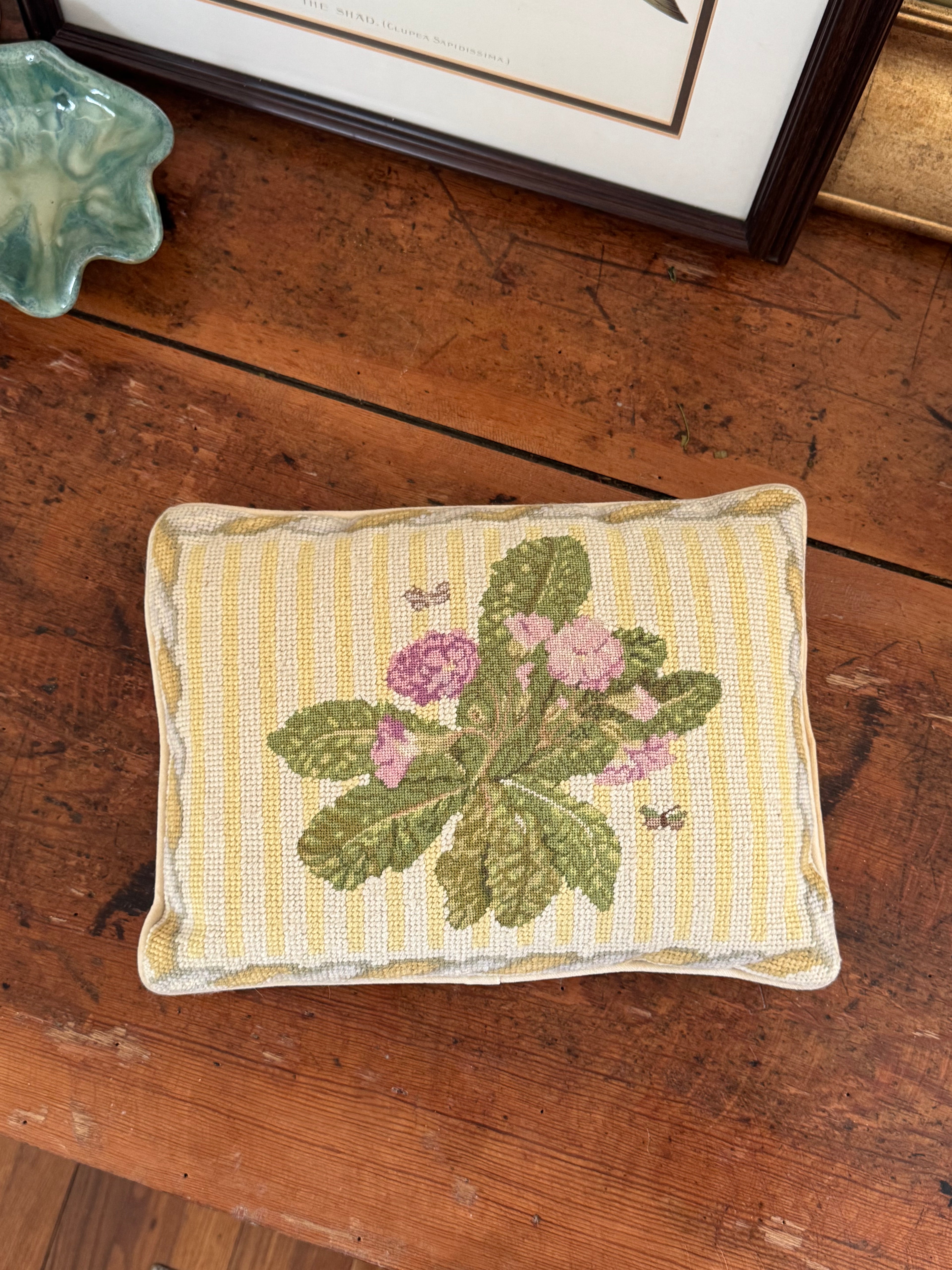Floral Needle Point Pillow