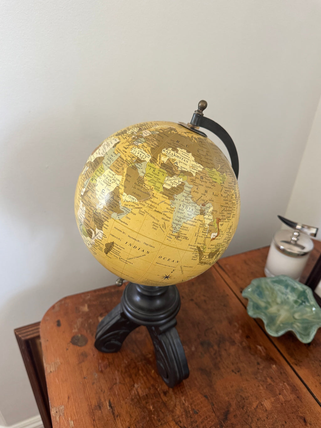 Globe on Wooden Stand