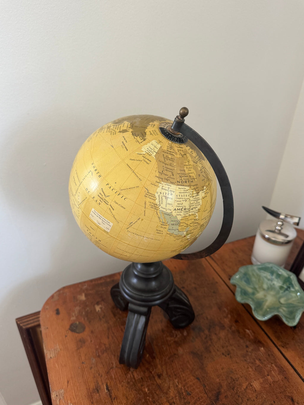 Globe on Wooden Stand
